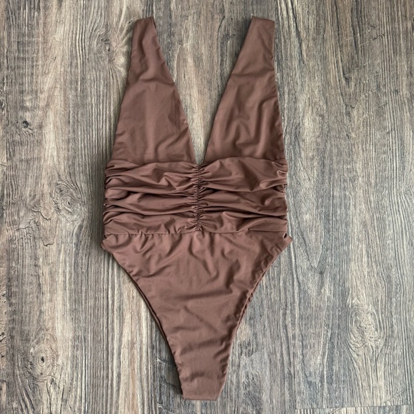 NWOT Riot Swim Echo One Piece Swimsuit in Chocolate Brown - Picture 4 of 11